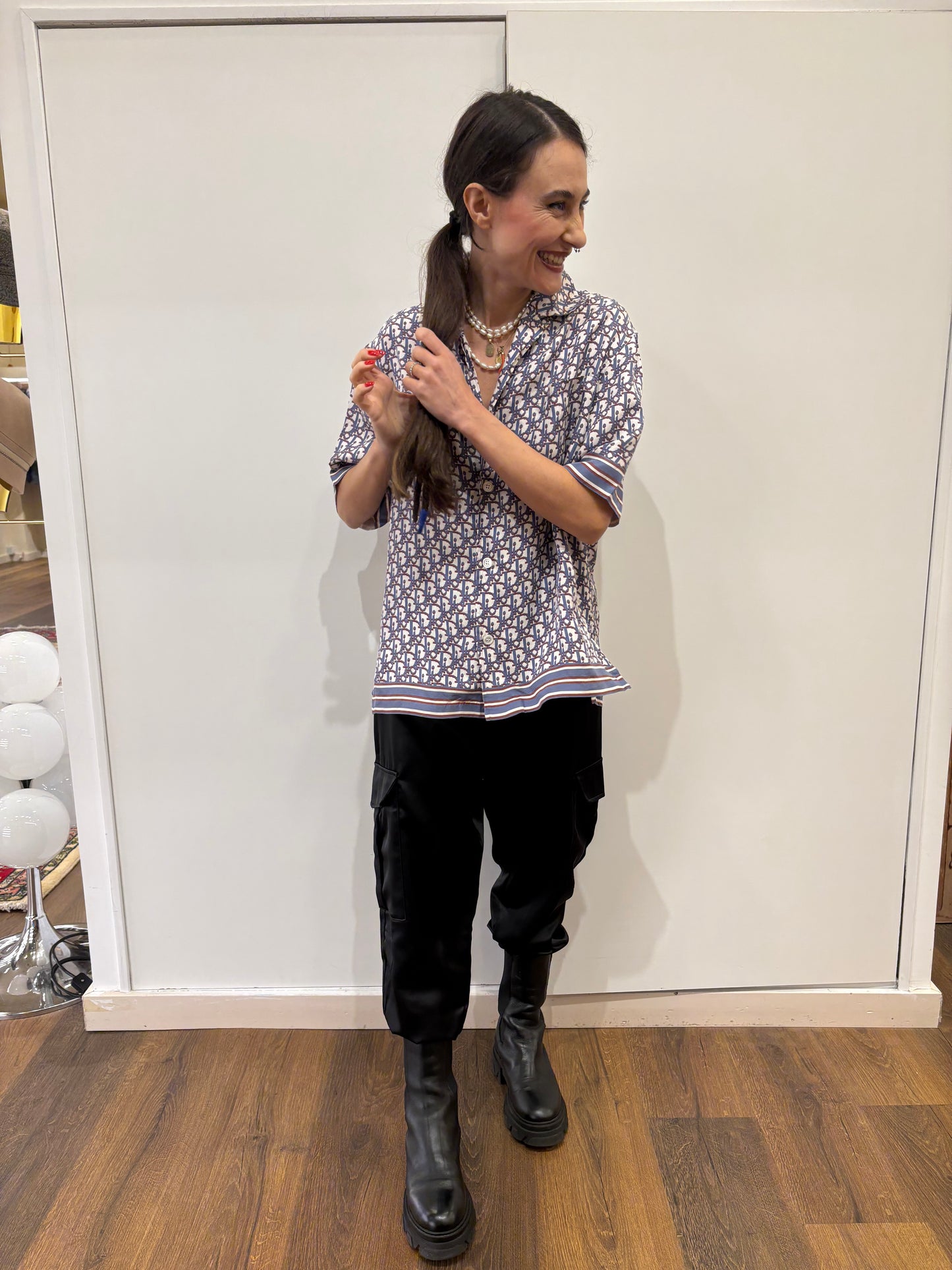 Dior camicia in seta Oblique uomo