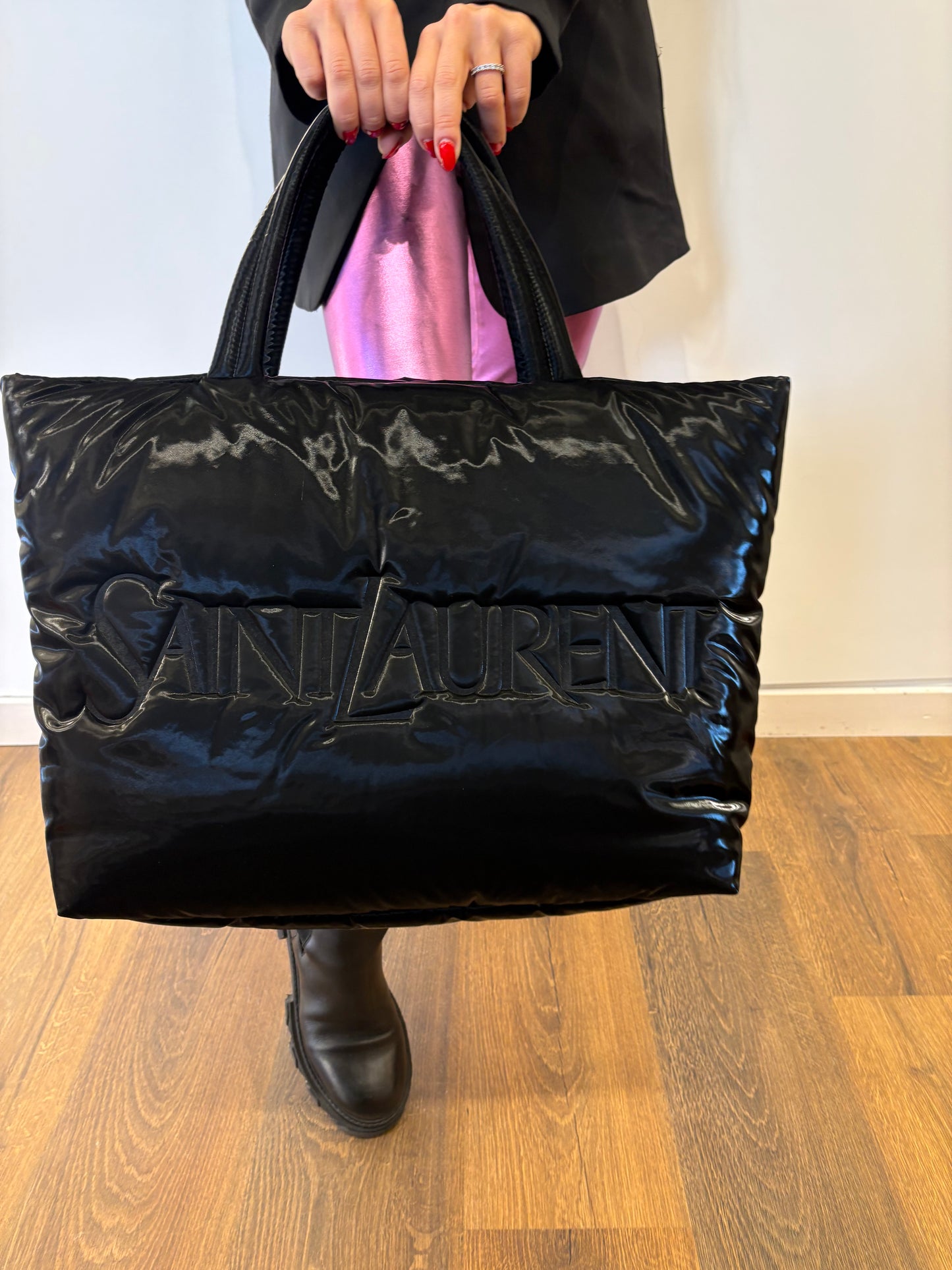 Saint Laurent shopper bag in silktech" trapuntato