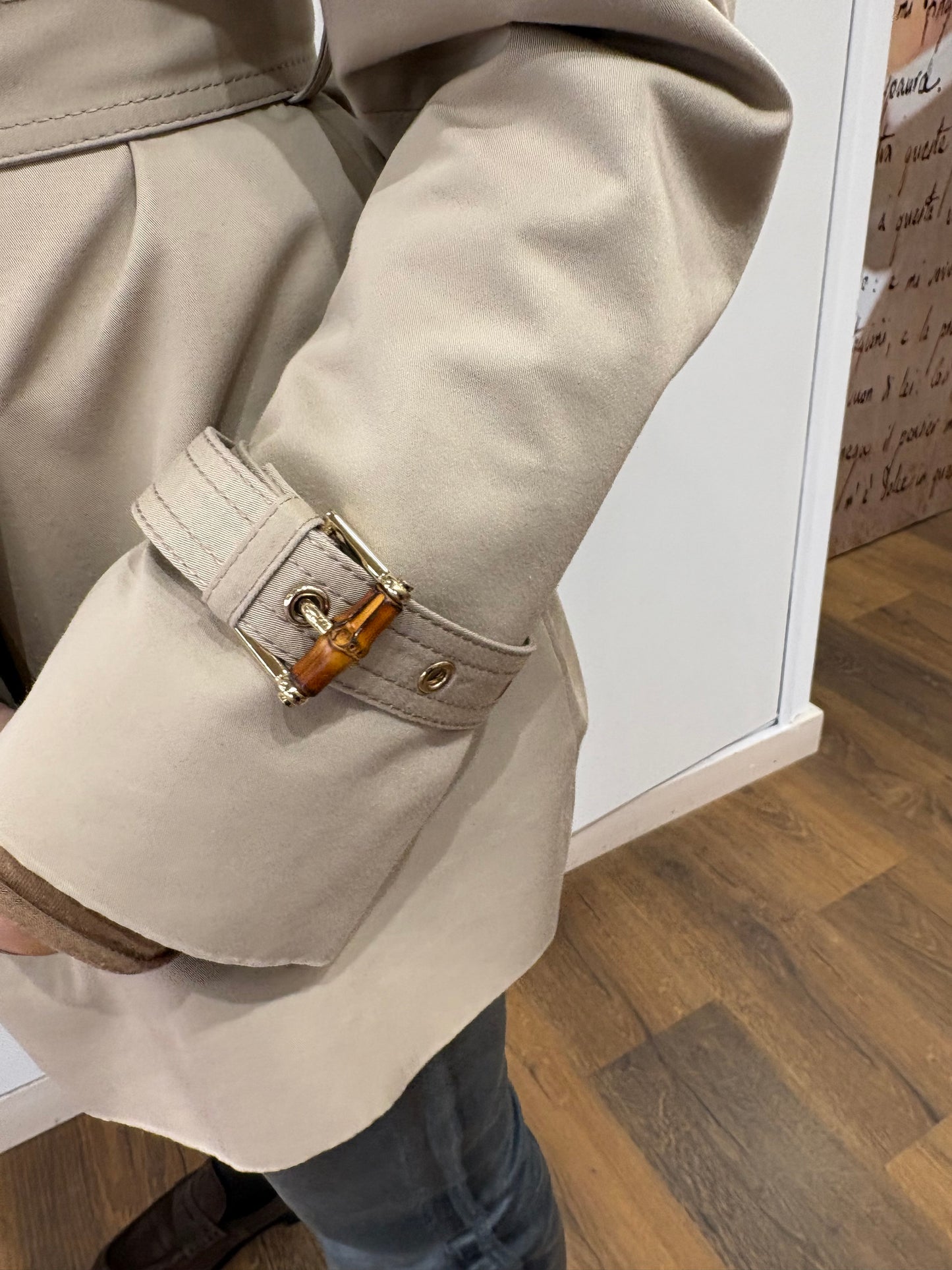 Gucci trench sfoderato S dettagli bamboo