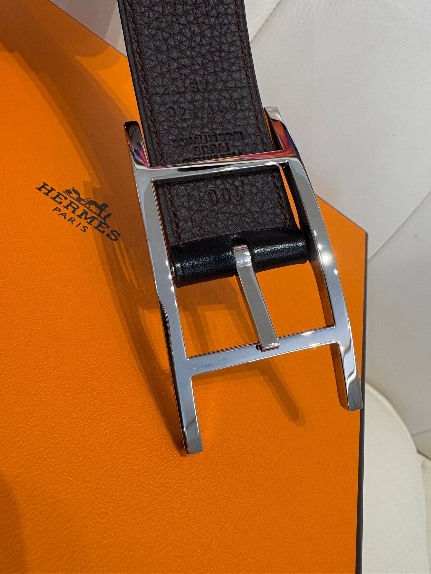 Hermès cintura uomo reversibile mis 100