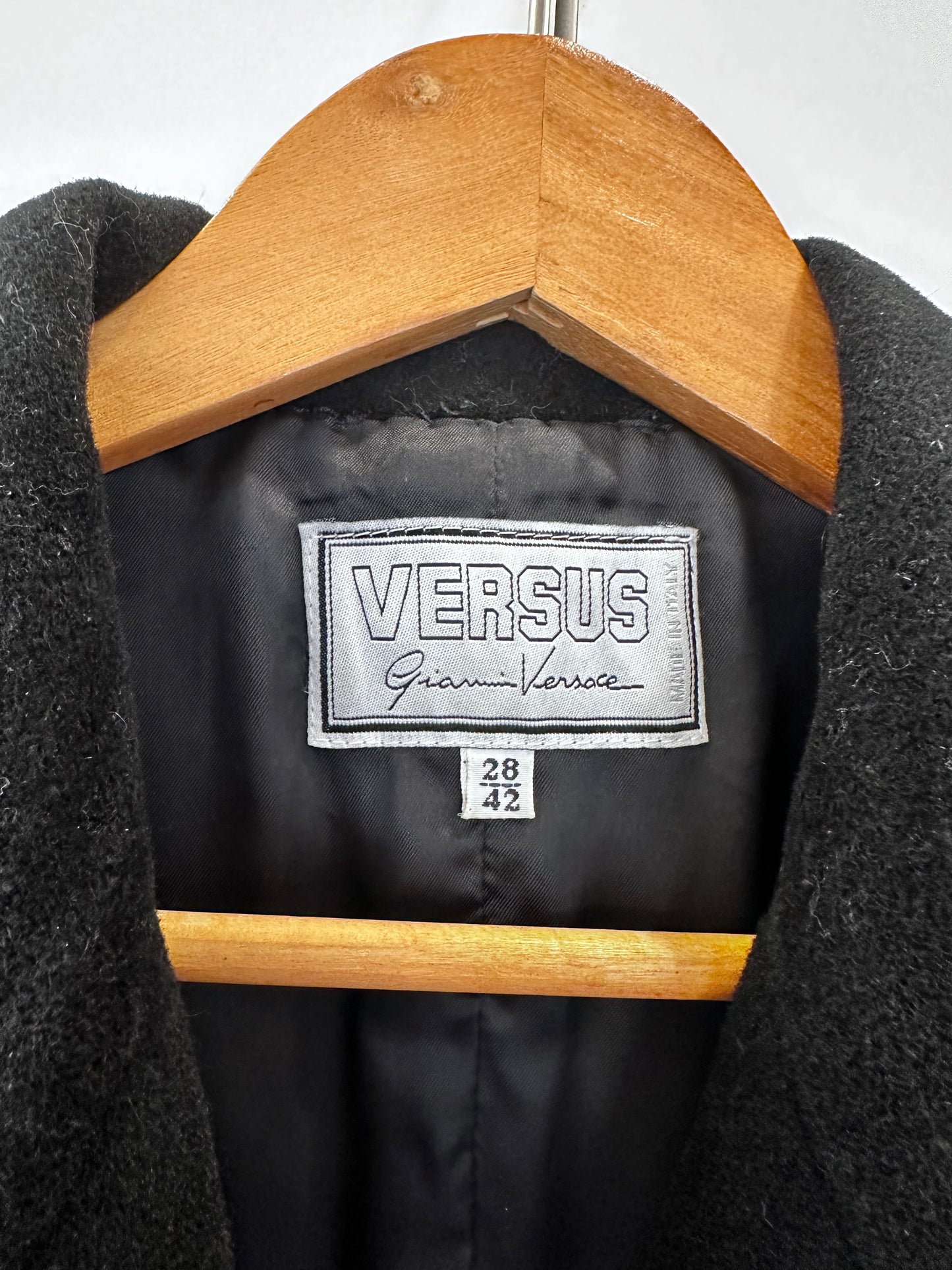 Versus Gianni Versace cappotto in lana doppio petto nero