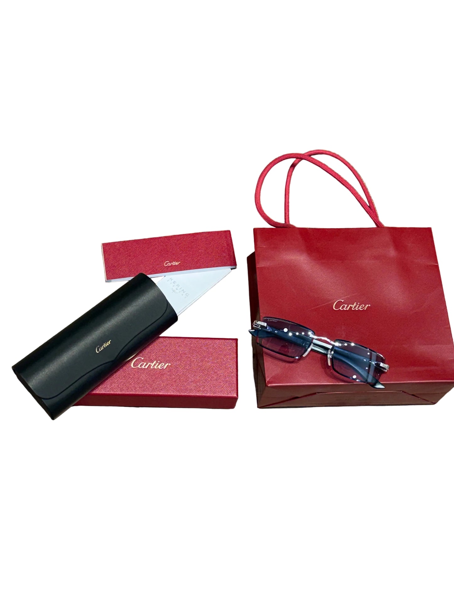 Occhiali da Sole Cartier Décor C - Modello CT0582S Rimless con Aste in Legno Pregiato.Nuovi