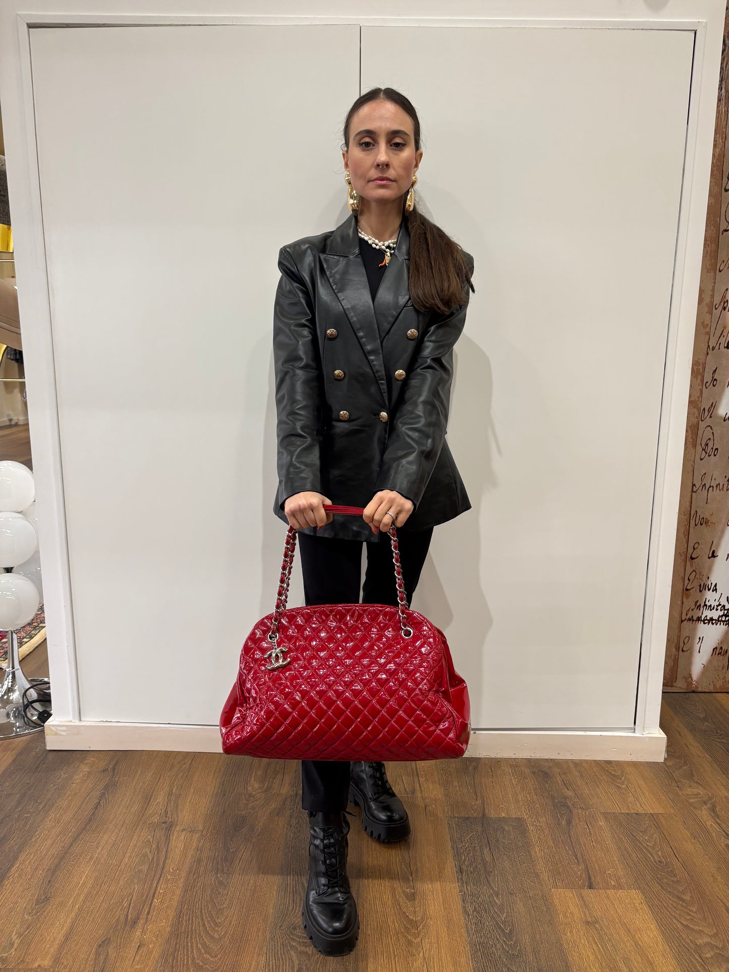 Chanel Mademoiselle in pelle verniciata rossa