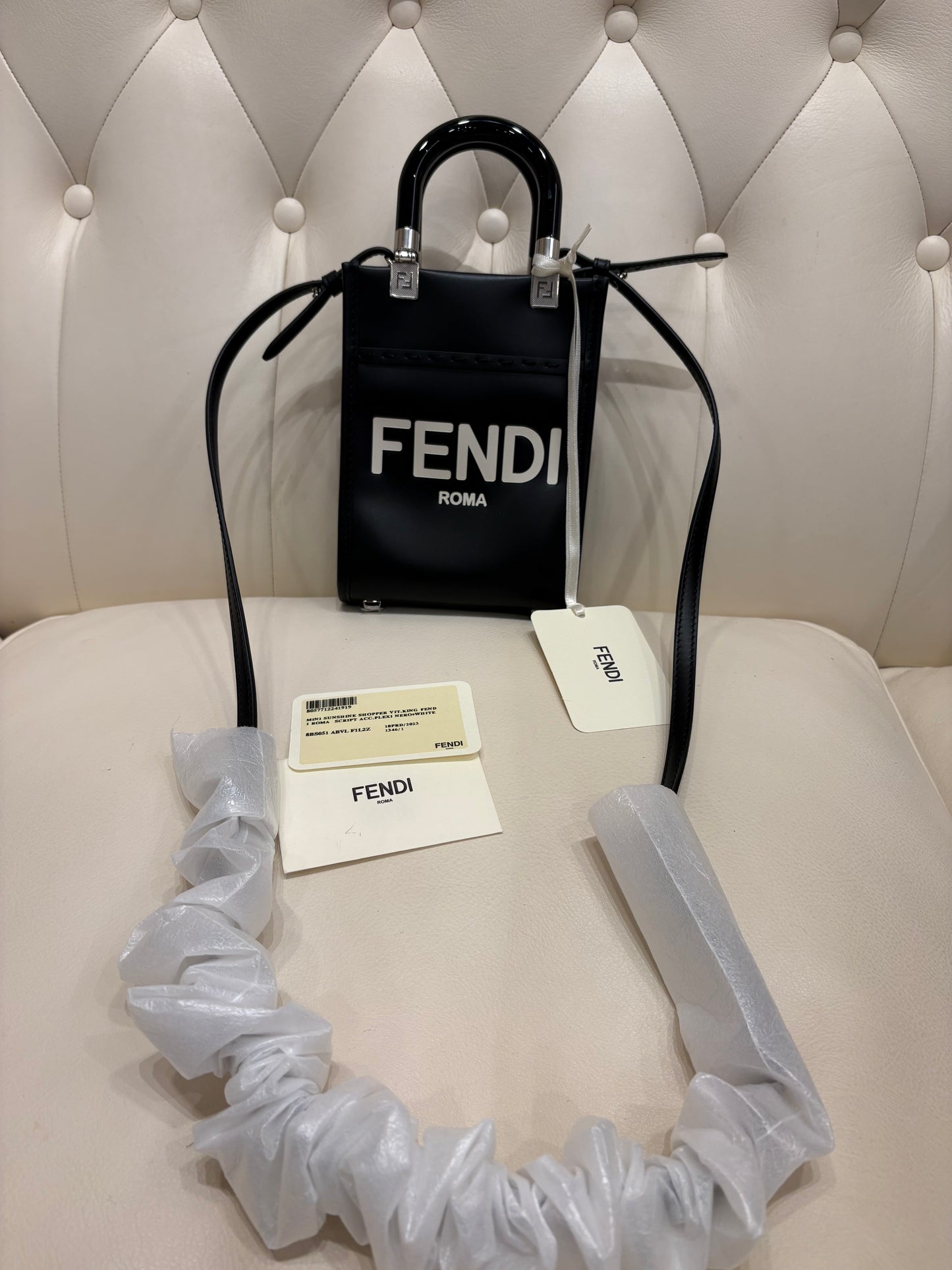 Fendi mini shopping bag macro logo