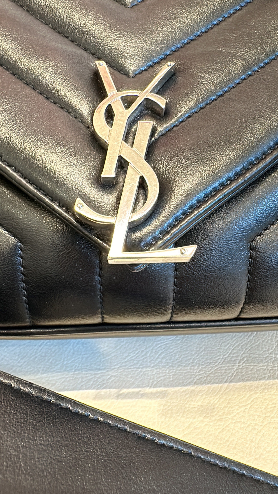 Ysl Satchel Bag Loulou media con tracolla in pelle