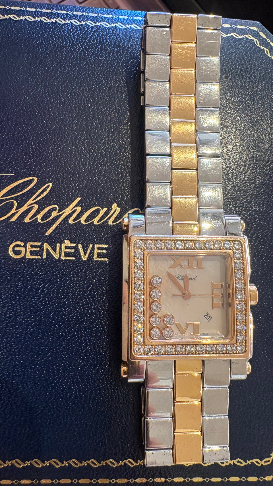 Orologio Chopard Happy Sport Con Diamanti, Acciaio E Oro Rosa 18k