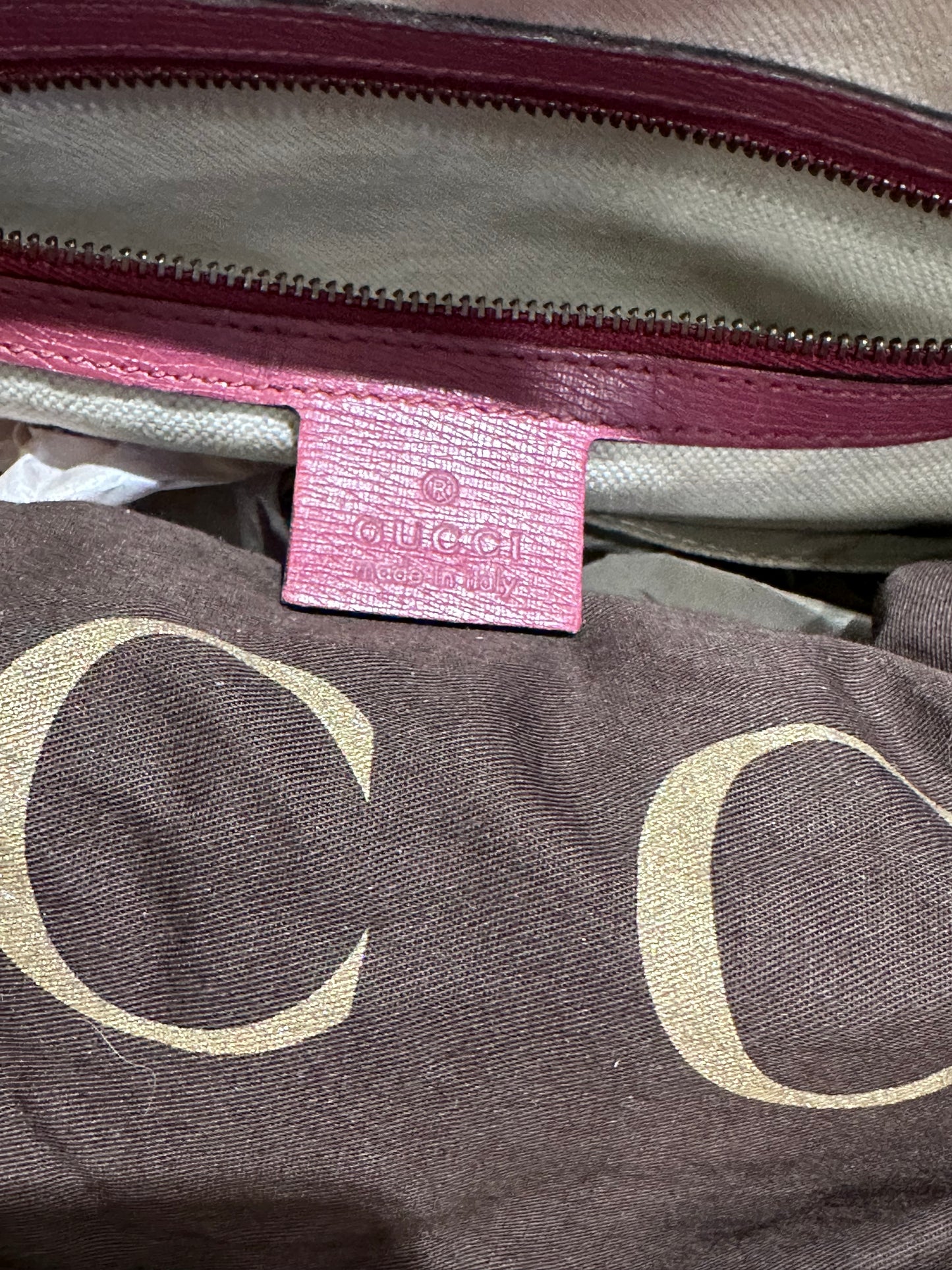 Gucci Tote Bag in pelle e morsetto ottone