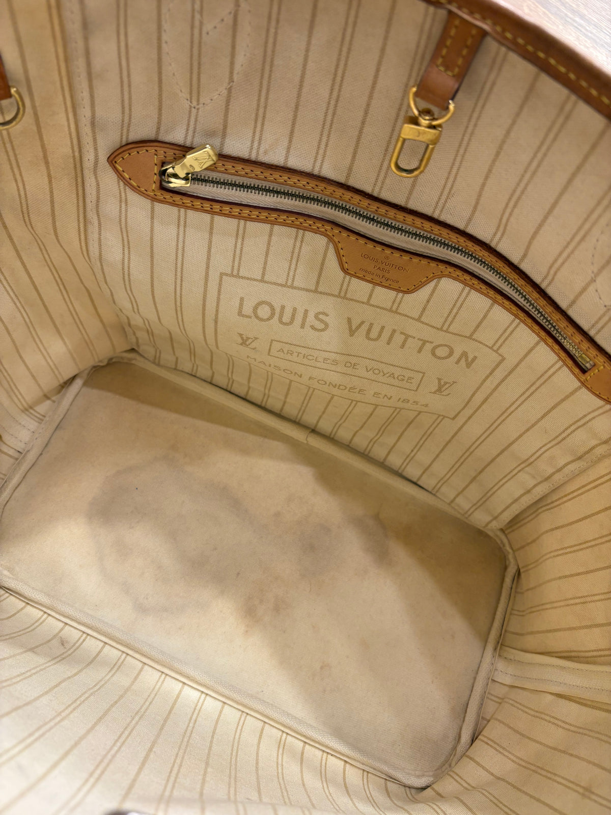 Louis Vuitton Neverfull MM in Tela Damier Azur