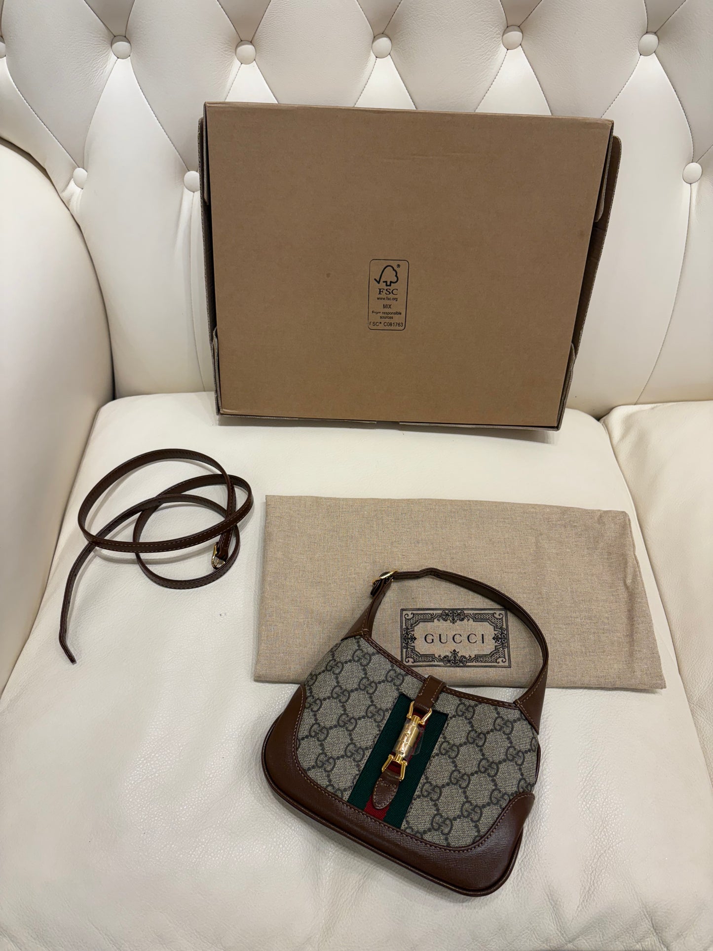 Gucci Jackie 1961 mini in canvas GG nuova