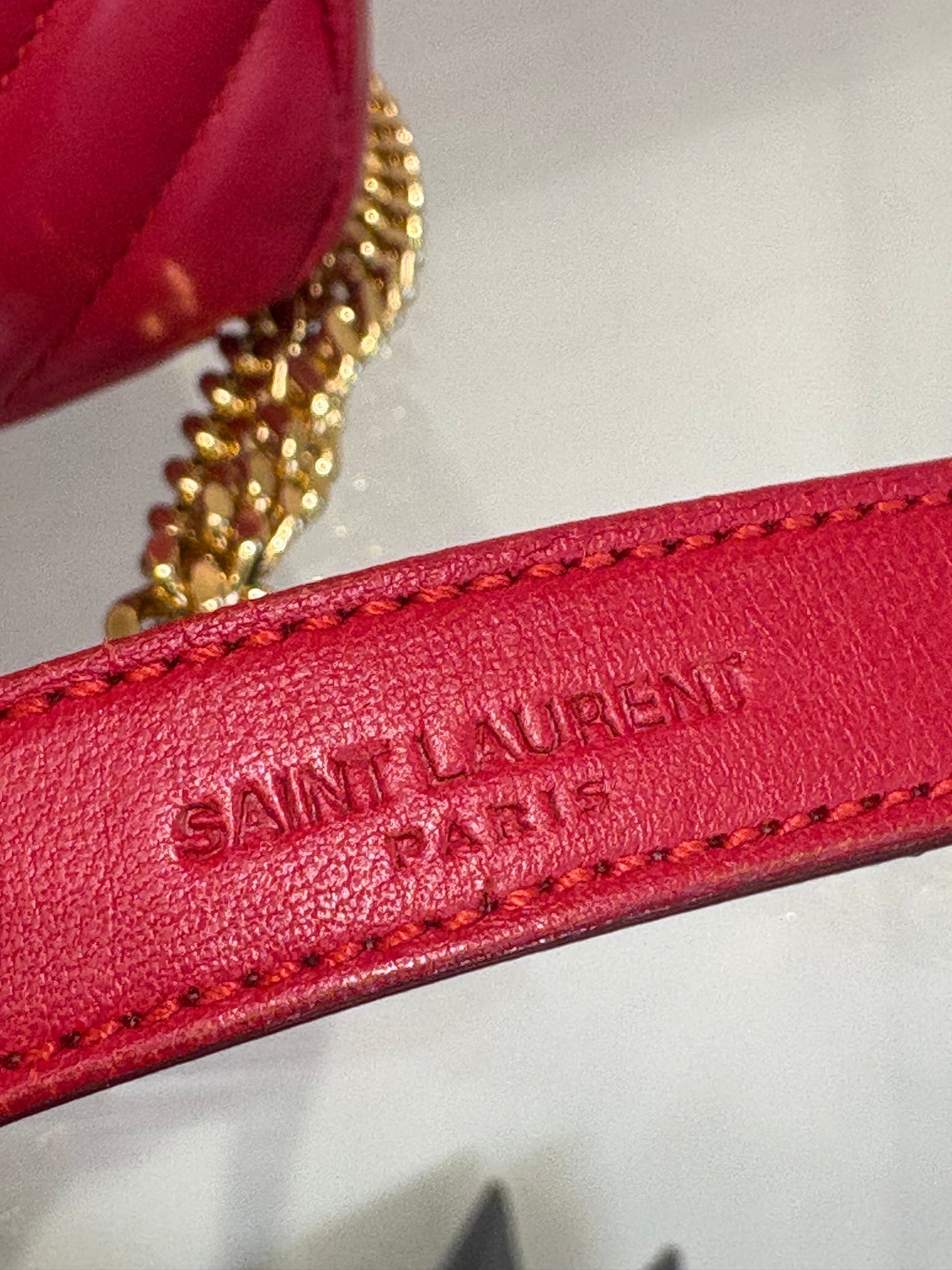 Saint Laurent Classic Baby Monogram Chain Bag in Matelassé Leather