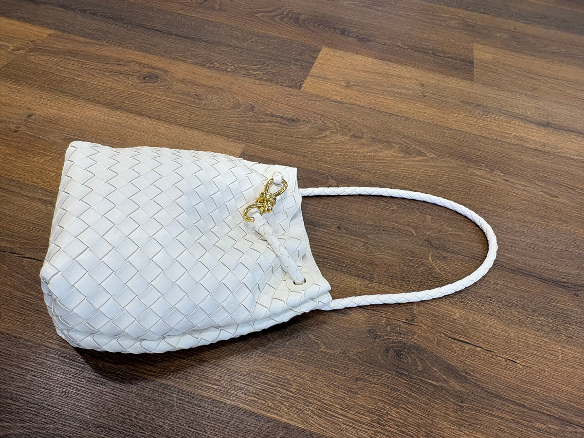 Bottega Veneta Andiamo Bucket piccola avorio . Nuovo