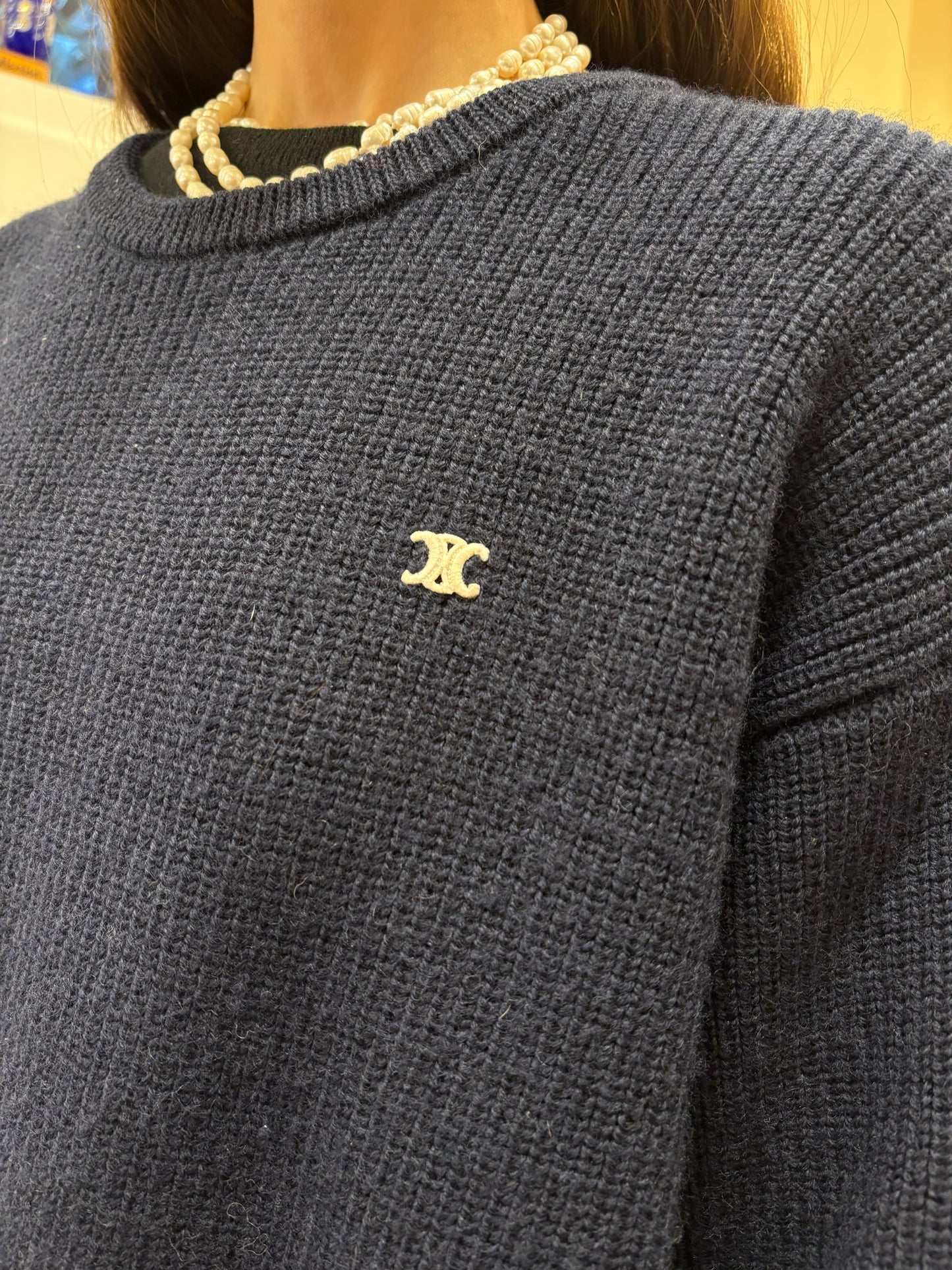 Celine maglione lana  blu