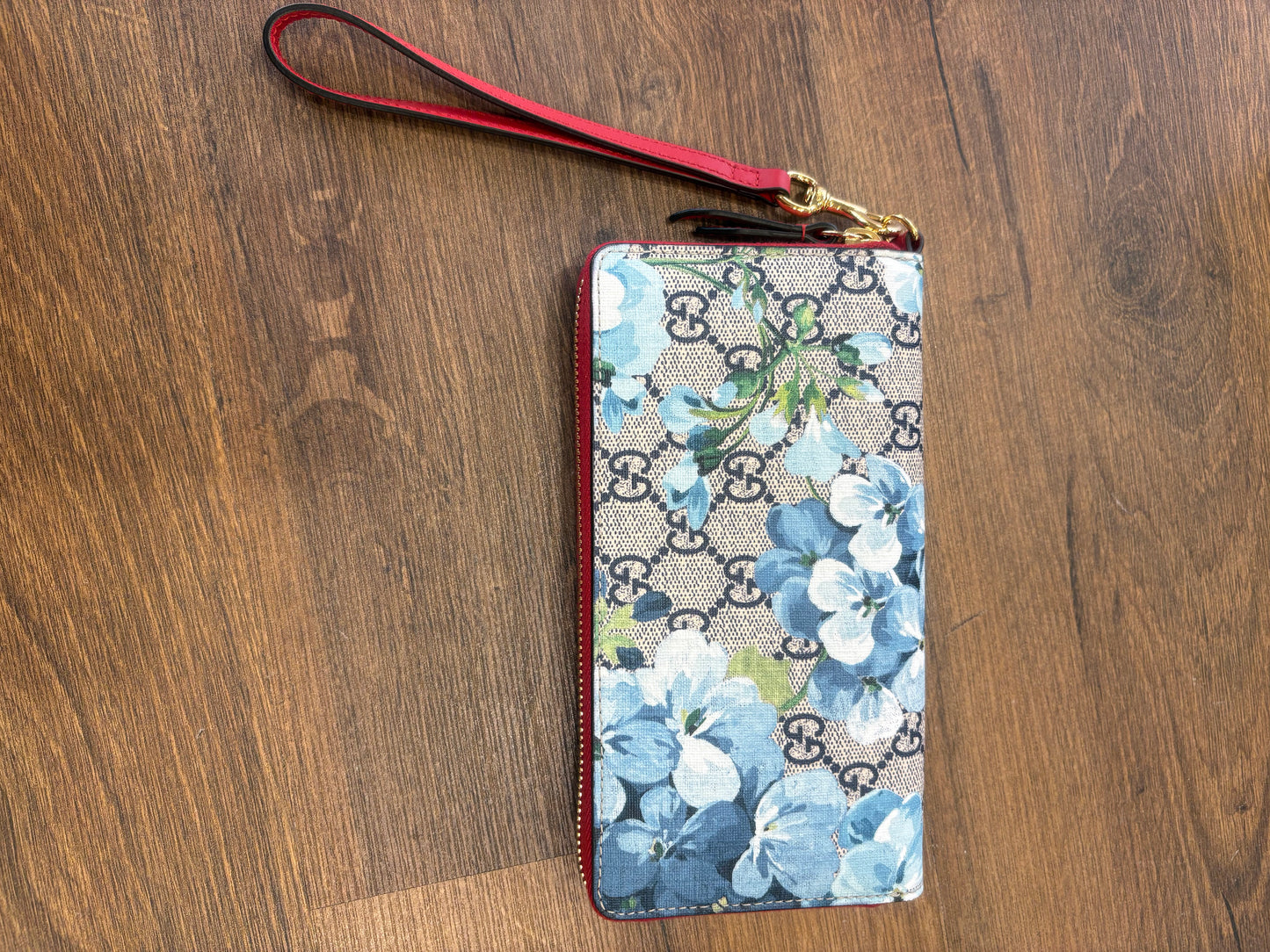 Gucci Portafoglio Continental GG Blooms con cerniera perimetrale