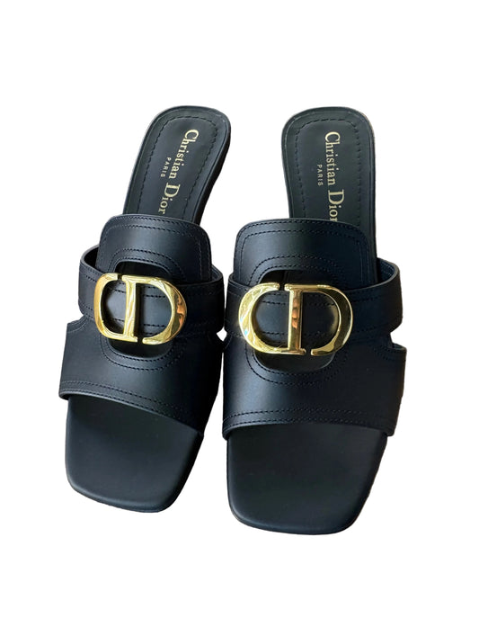 Dior 30 Montaigne in pelle di vitello nera hw gold