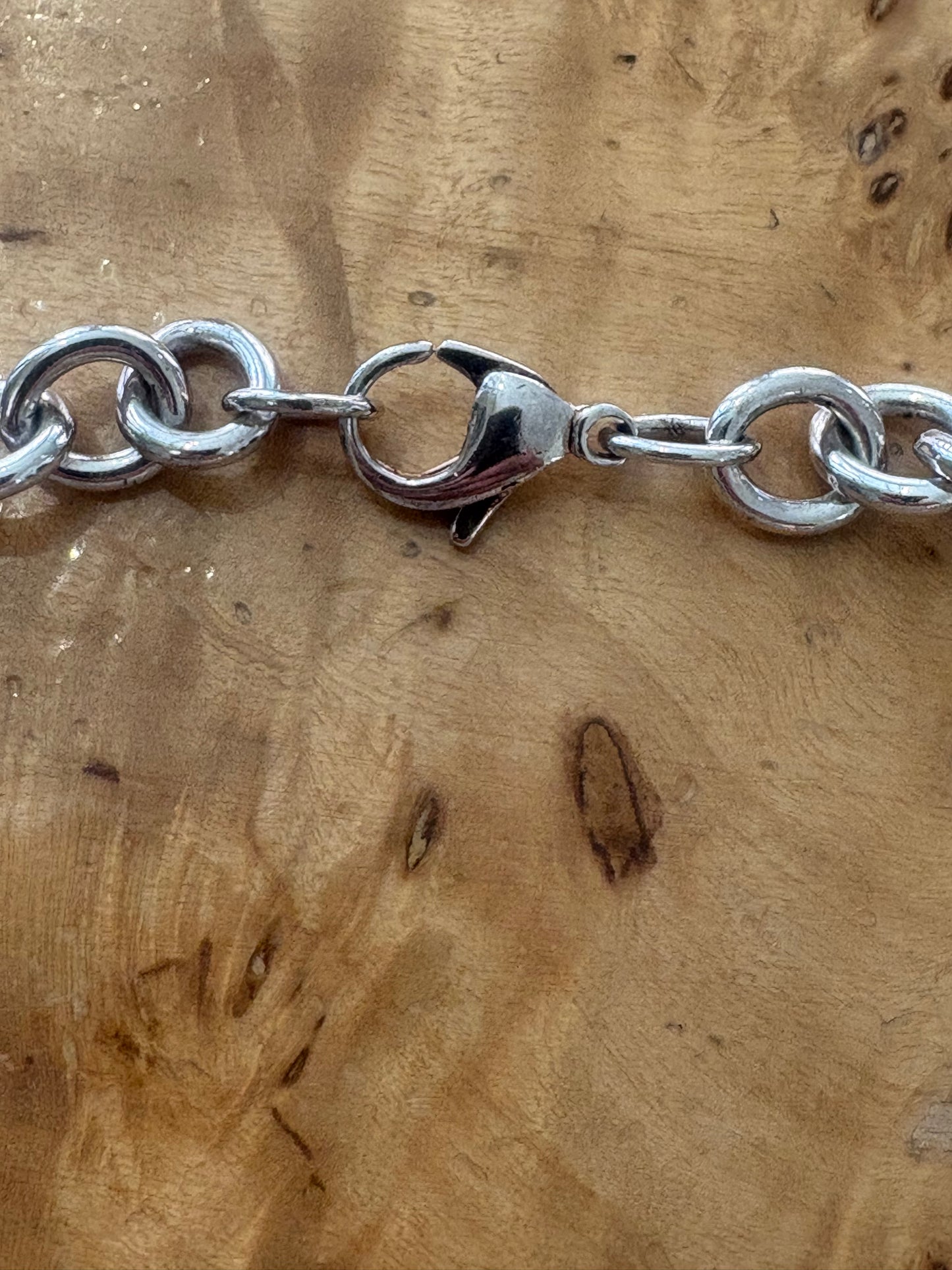 Collana Chain Link Heart Tag in argento