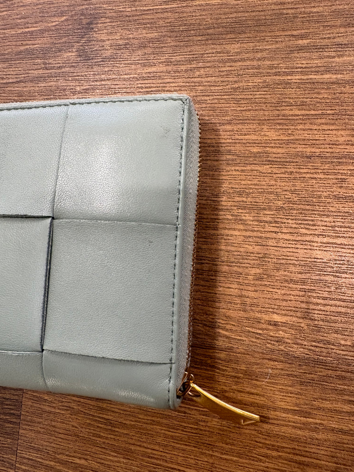 Bottega Veneta Portafoglio Cassette Zip Around in Pelle Maxi Intrecciato