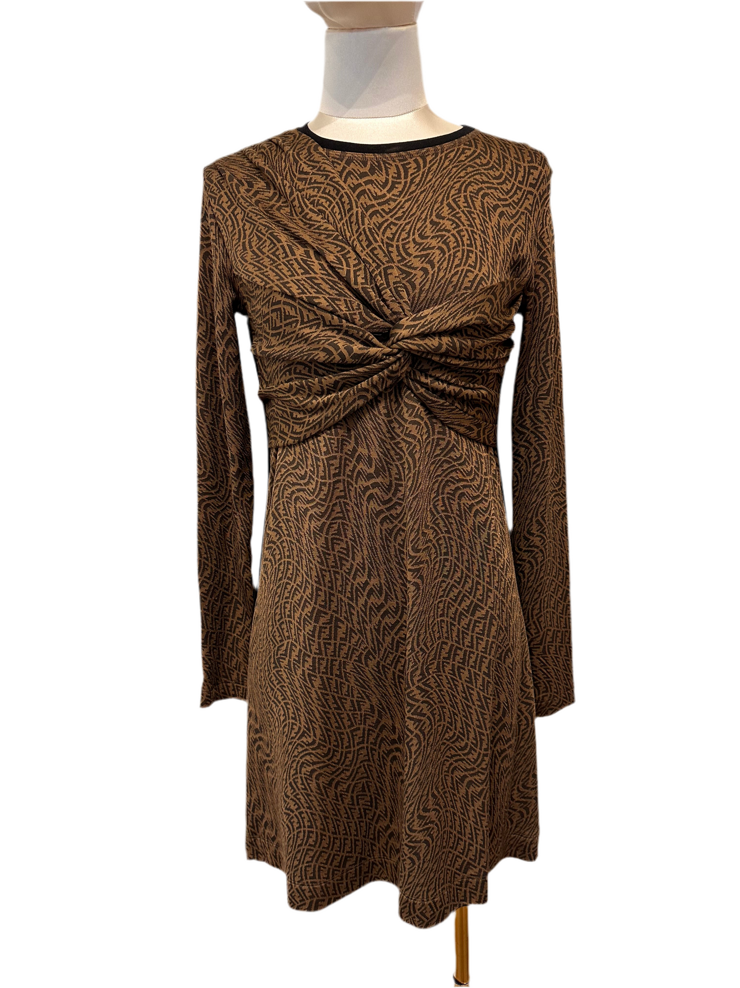 Fendi abito al ginocchio monogram motivo incrocio