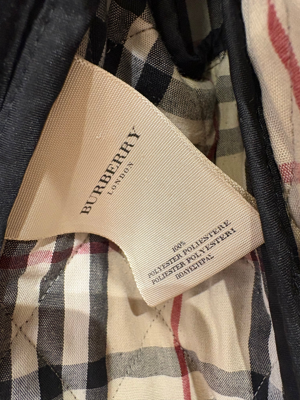 Burberry piumino mezzo peso tecnico imbottito interno check 46