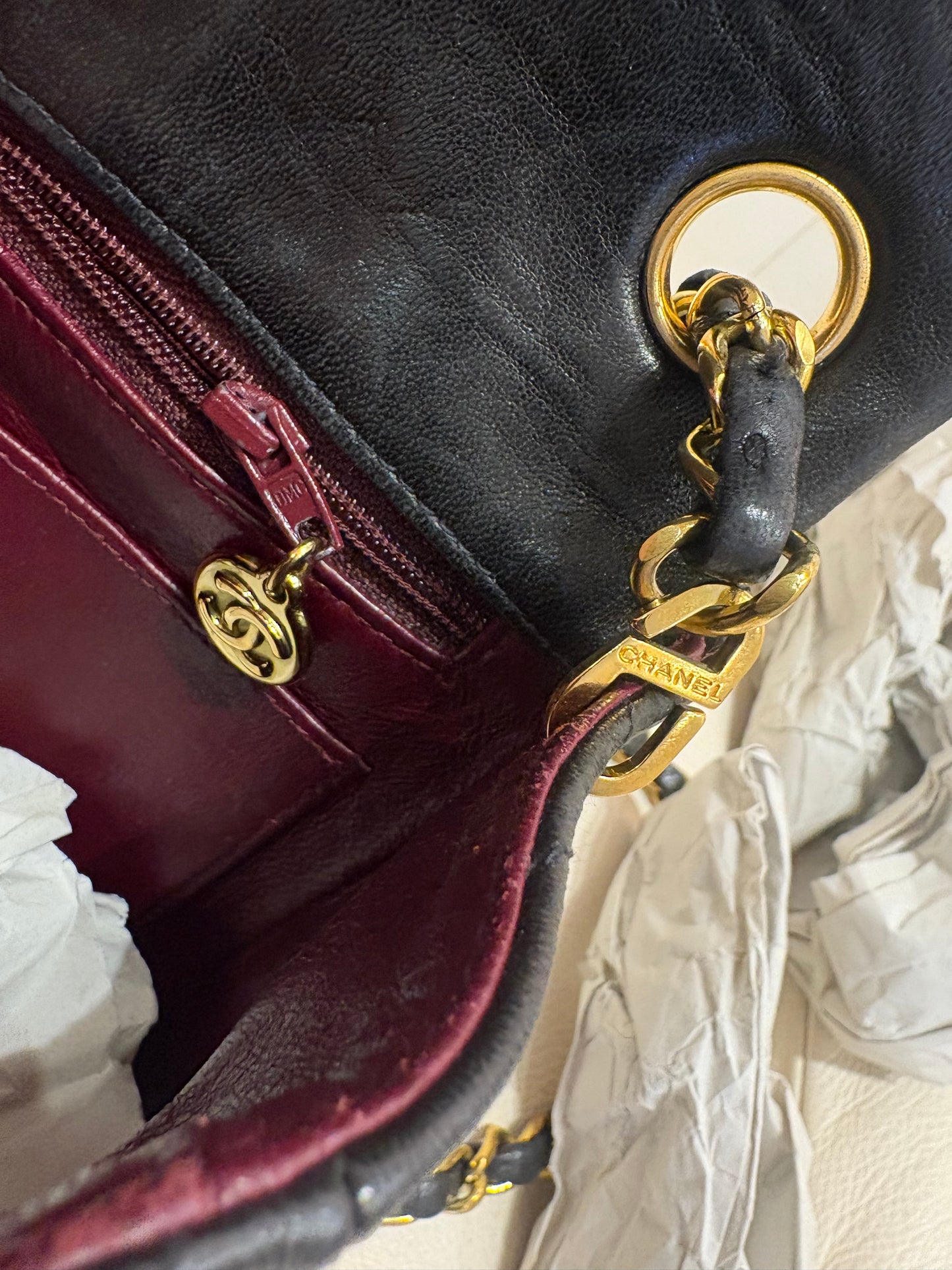 Chanel mini bag in pelle matelasse ‘ nero