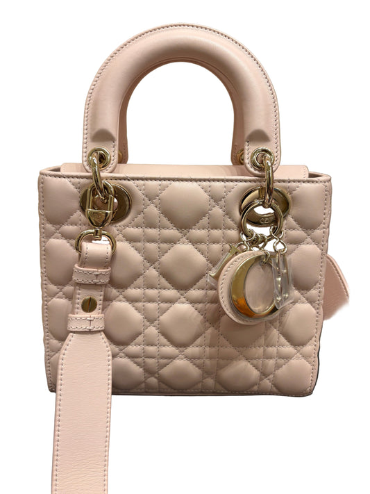 Dior Lady small in pelle cannage rosa hw gold