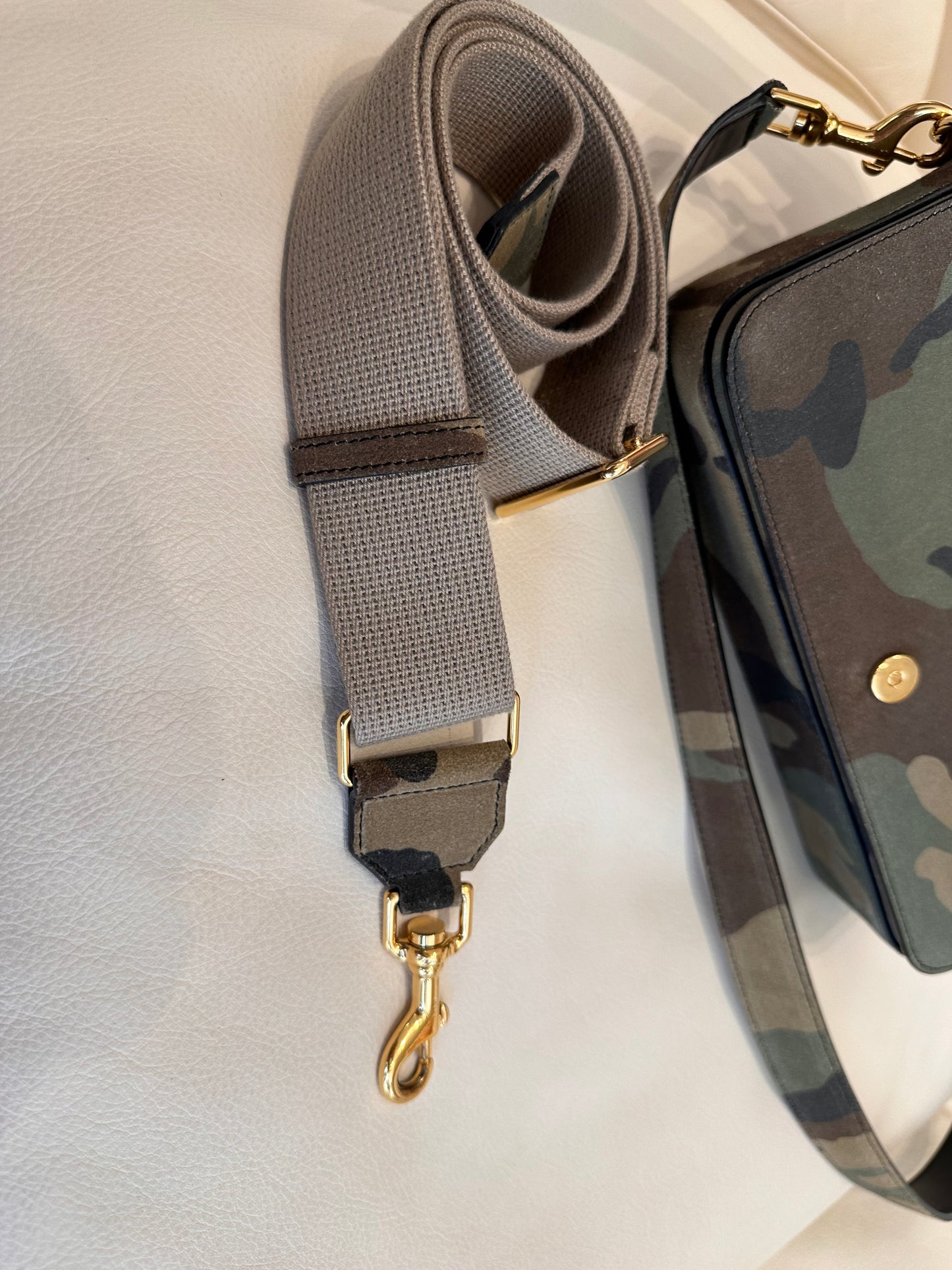 Ysl borsa Universite’ in camoscio camouflage