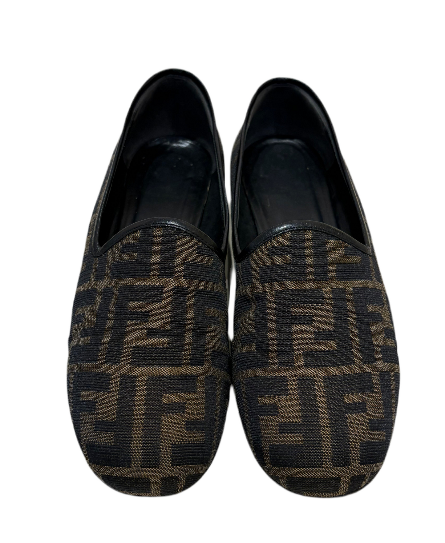 Fendi mocassini in tela monogram 38