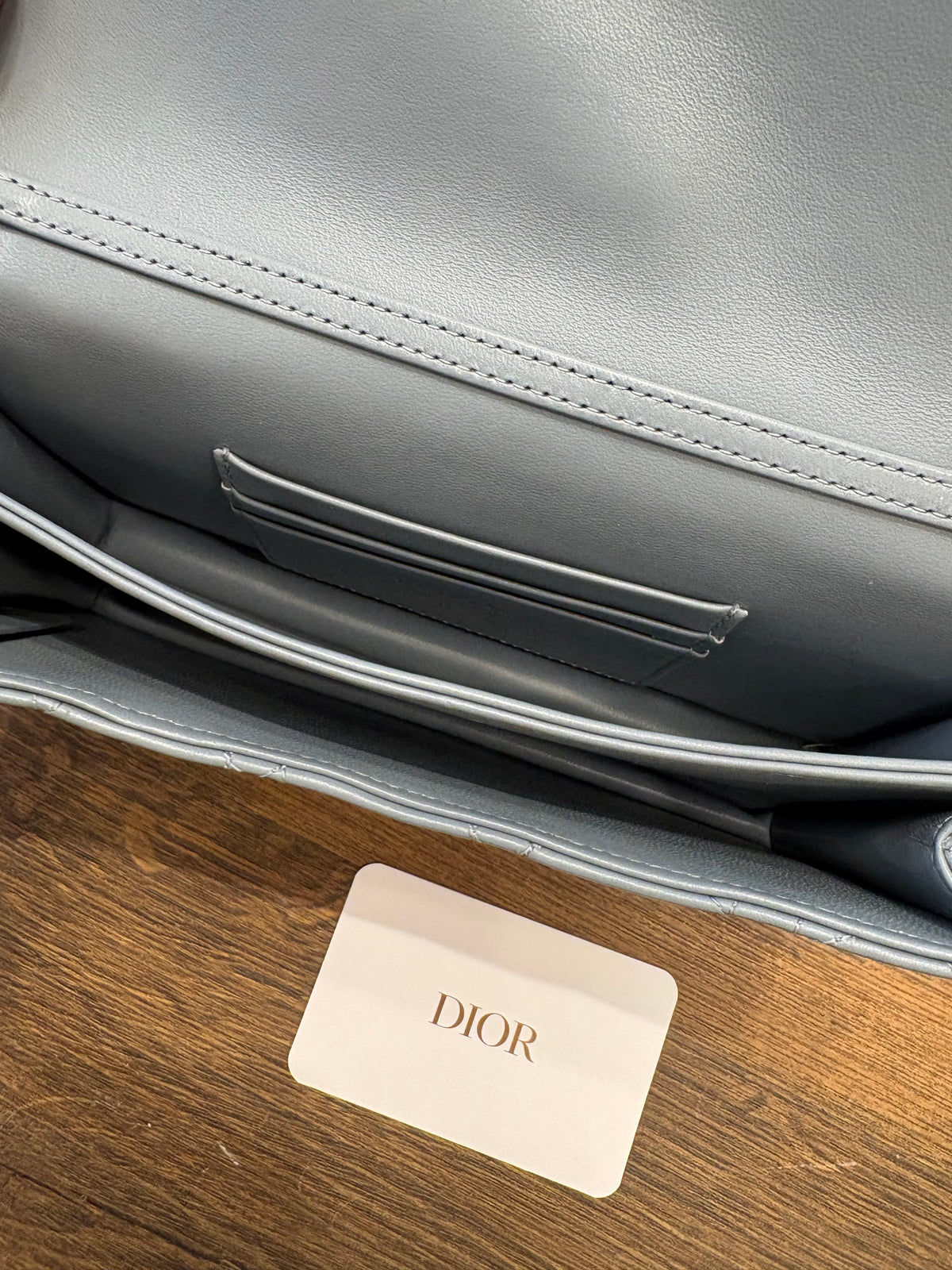 Dior mini borsa My Dior in pelle di agnello Cannage celeste . Nuovo