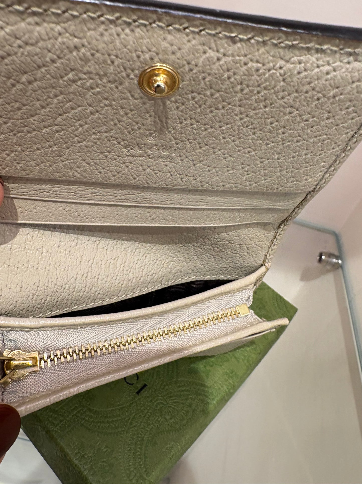 Gucci Portafoglio Ophidia Small GG con finiture in pelle. Nuovo
