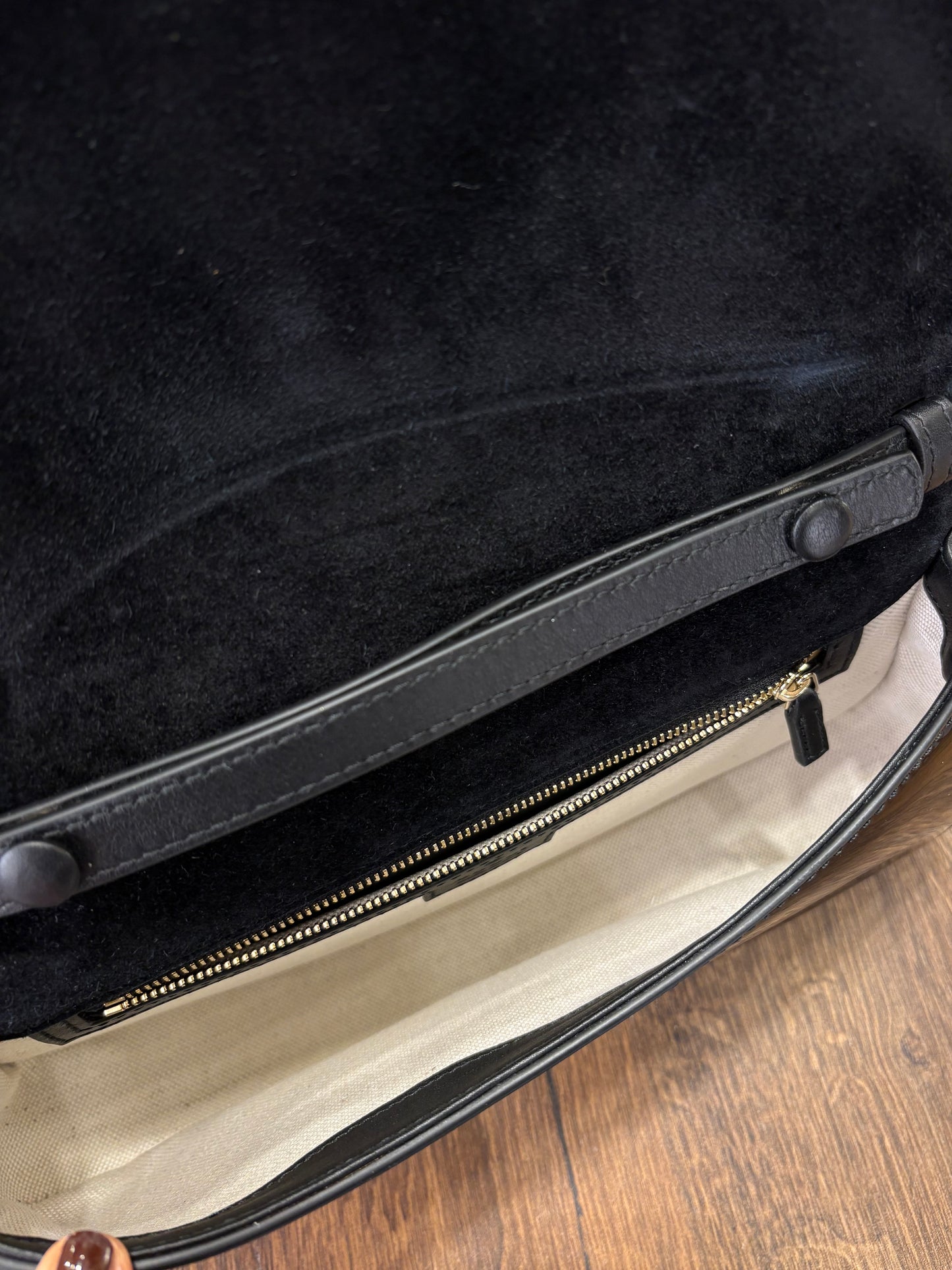 Gucci Blondie borsa in pelle verniciata nera nuova