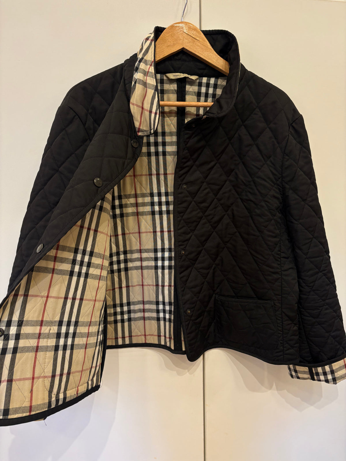 Burberry piumino mezzo peso tecnico imbottito interno check 46