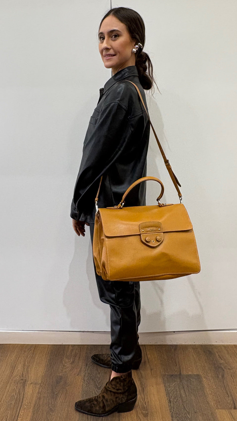 Prada borsa in pelle caramel