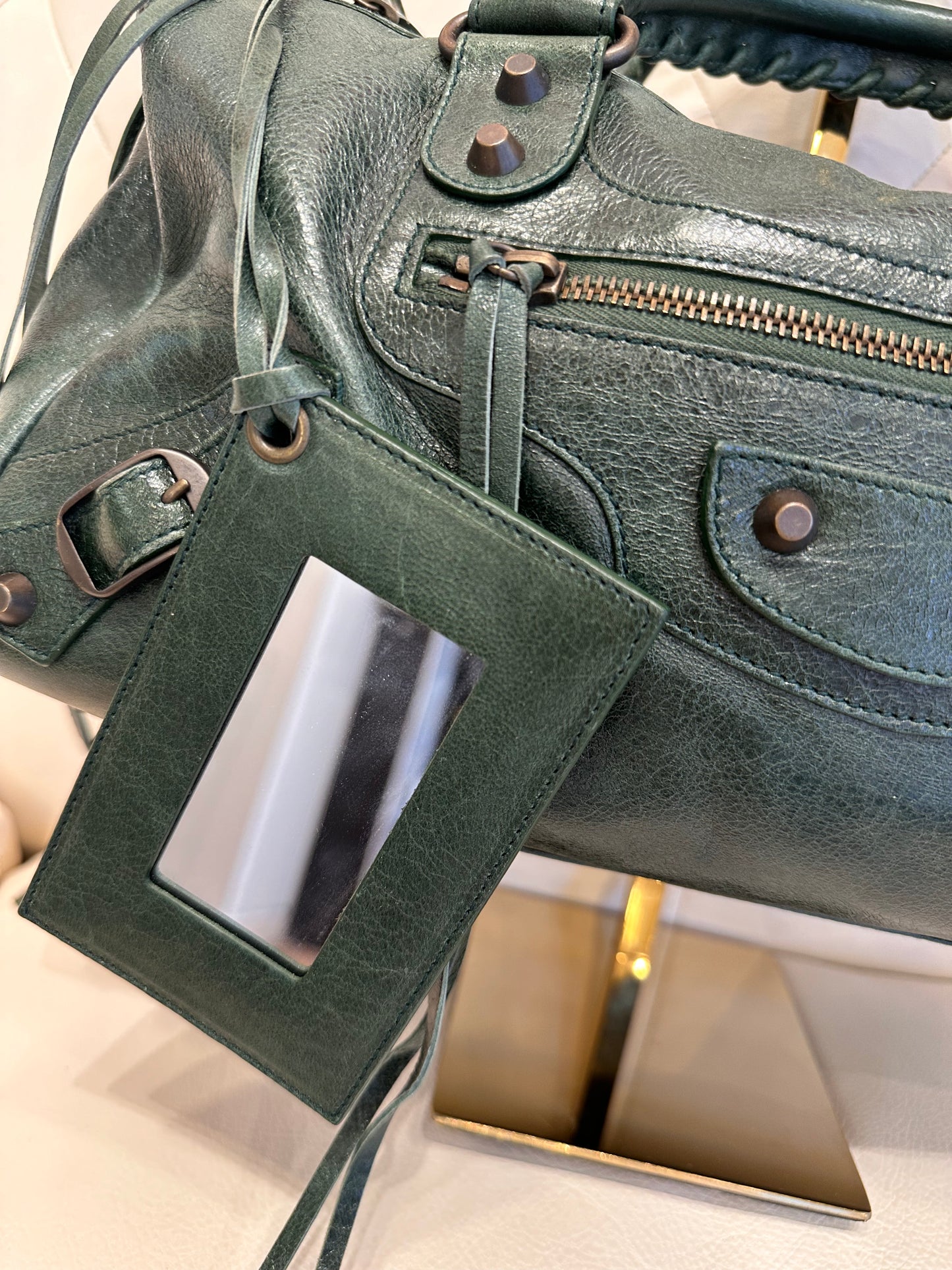 Balenciaga borsa Twiggy in pelle verde