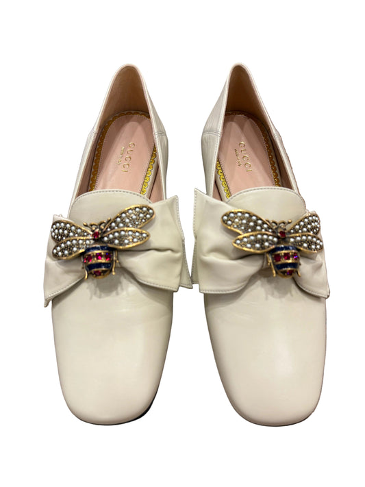 Gucci Mocassini Queen Margaret in Pelle con Ape Gioiello