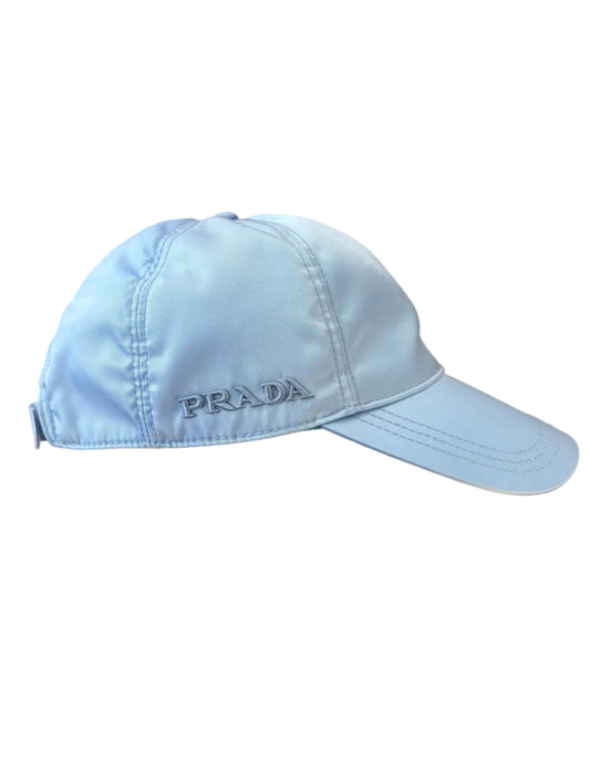 Prada Cappello Baseball in Re-Nylon Azzurro