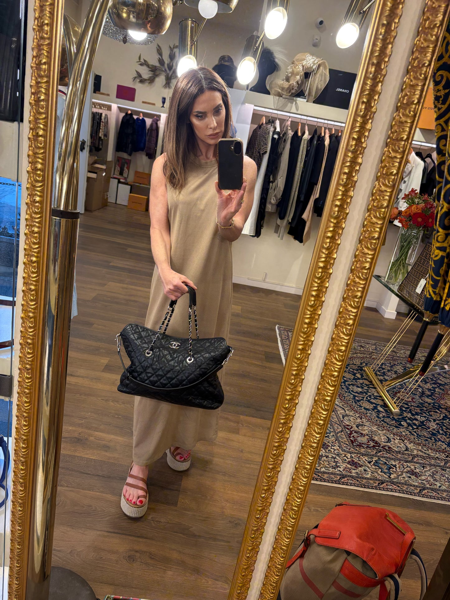 Borsa Chanel French Riviera Hobo in Pelle Caviar Quilted e Hardware Argentato