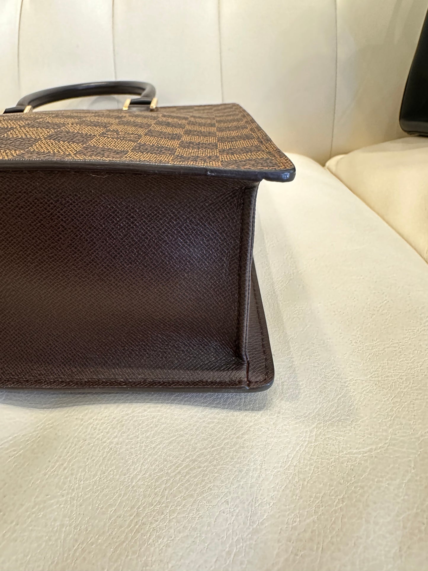 Louis Vuitton borsa a mano Sac Plat pm in tela ebene damier