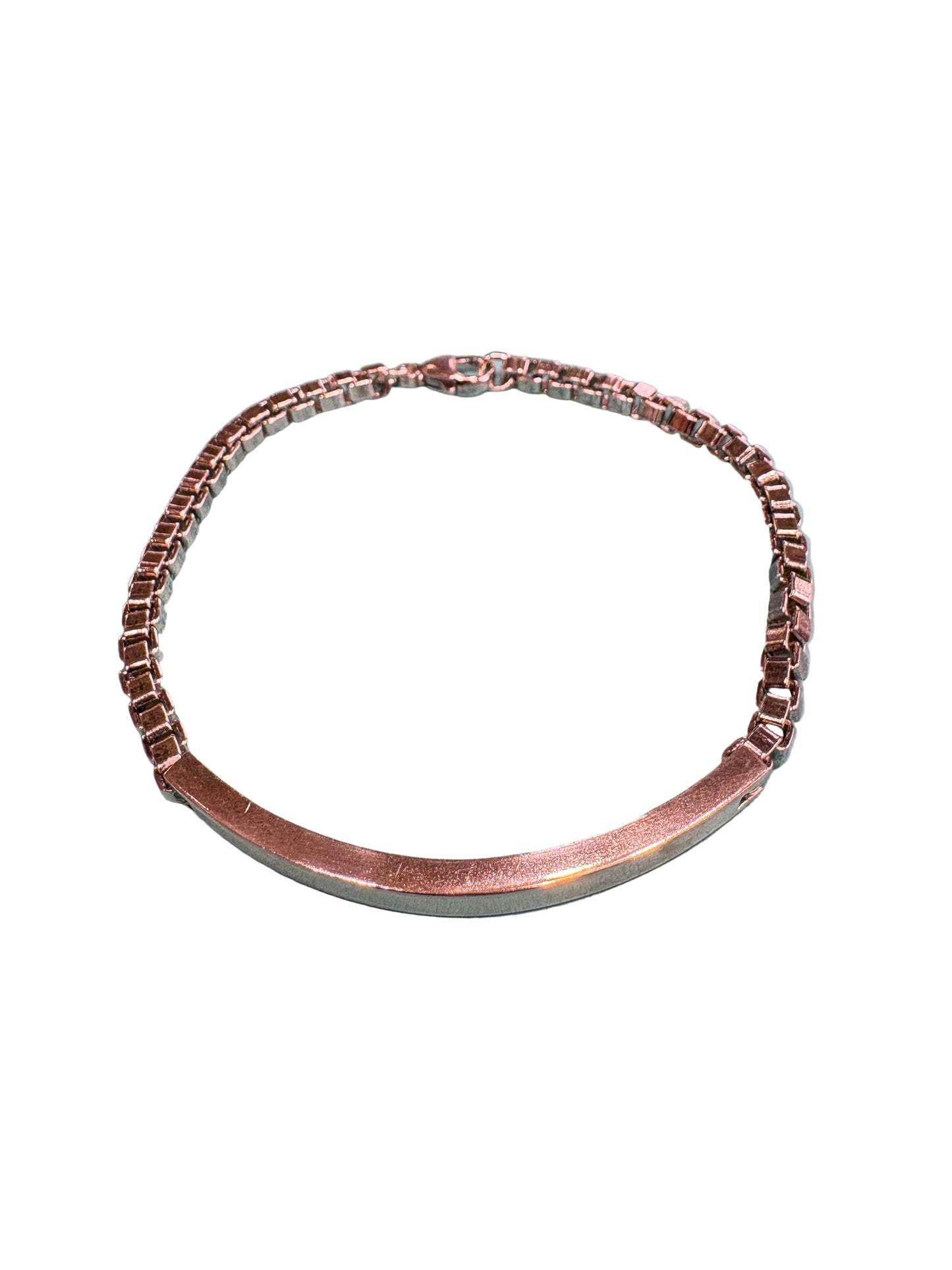 Tiffany bracciale argento maglia veneziana con piastrina