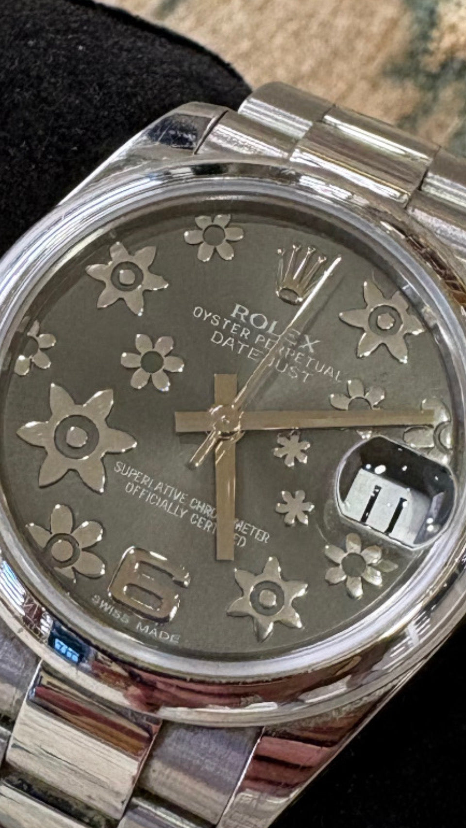 Rolex Datejust 31 con quadrante Floral Dark Rhodium