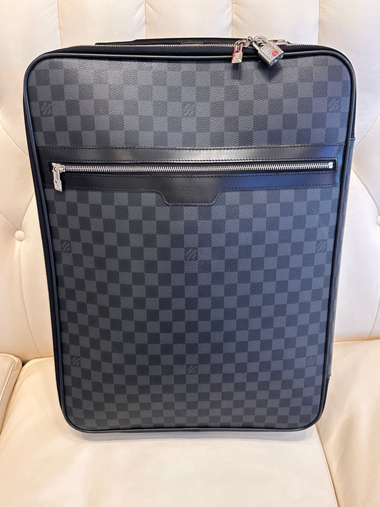 Louis Vuitton valigia Pegase 55 in tela damier graphite