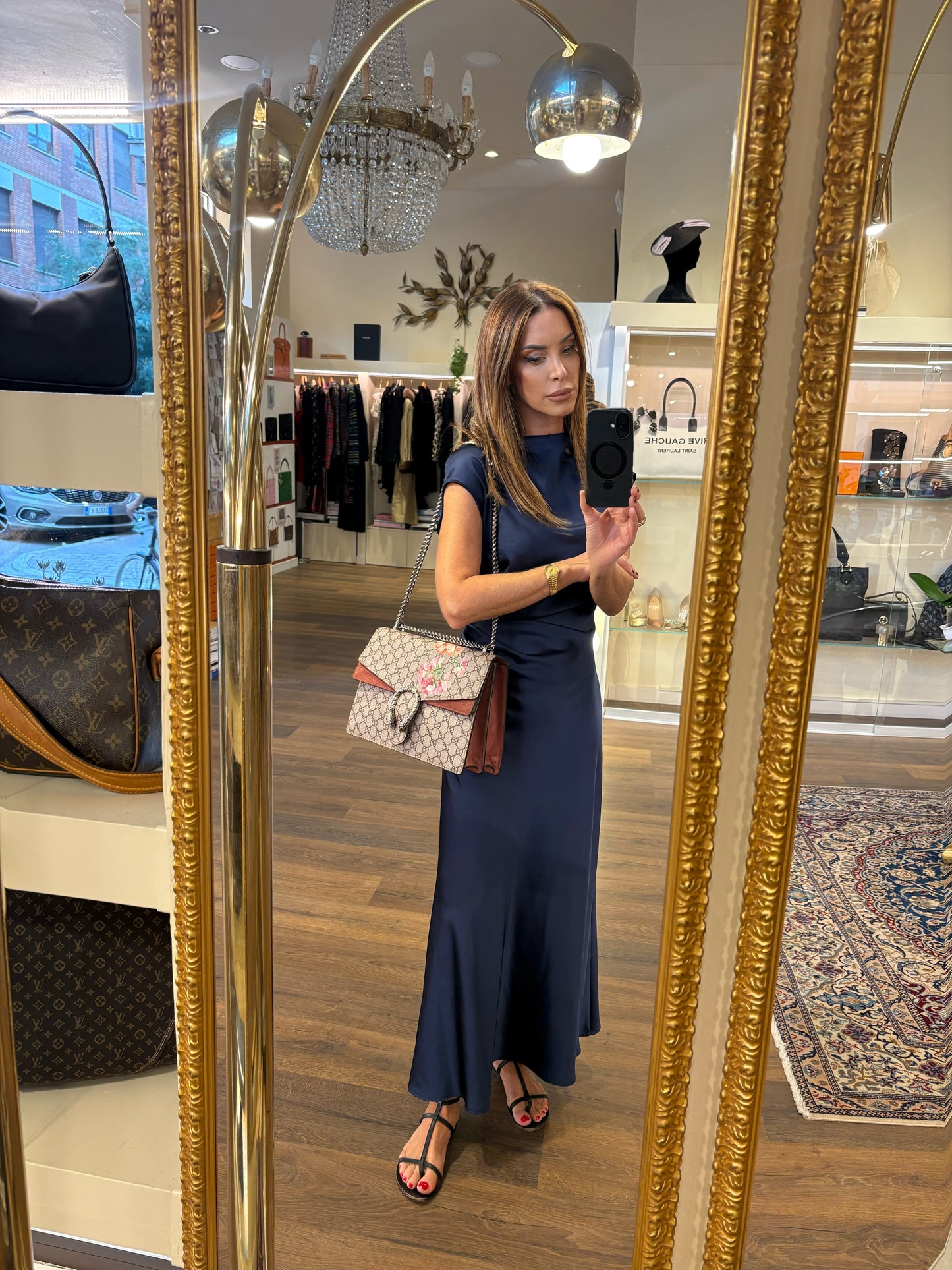 Gucci  Borsa a spalla Dionysus GG Supreme Blooms misura media