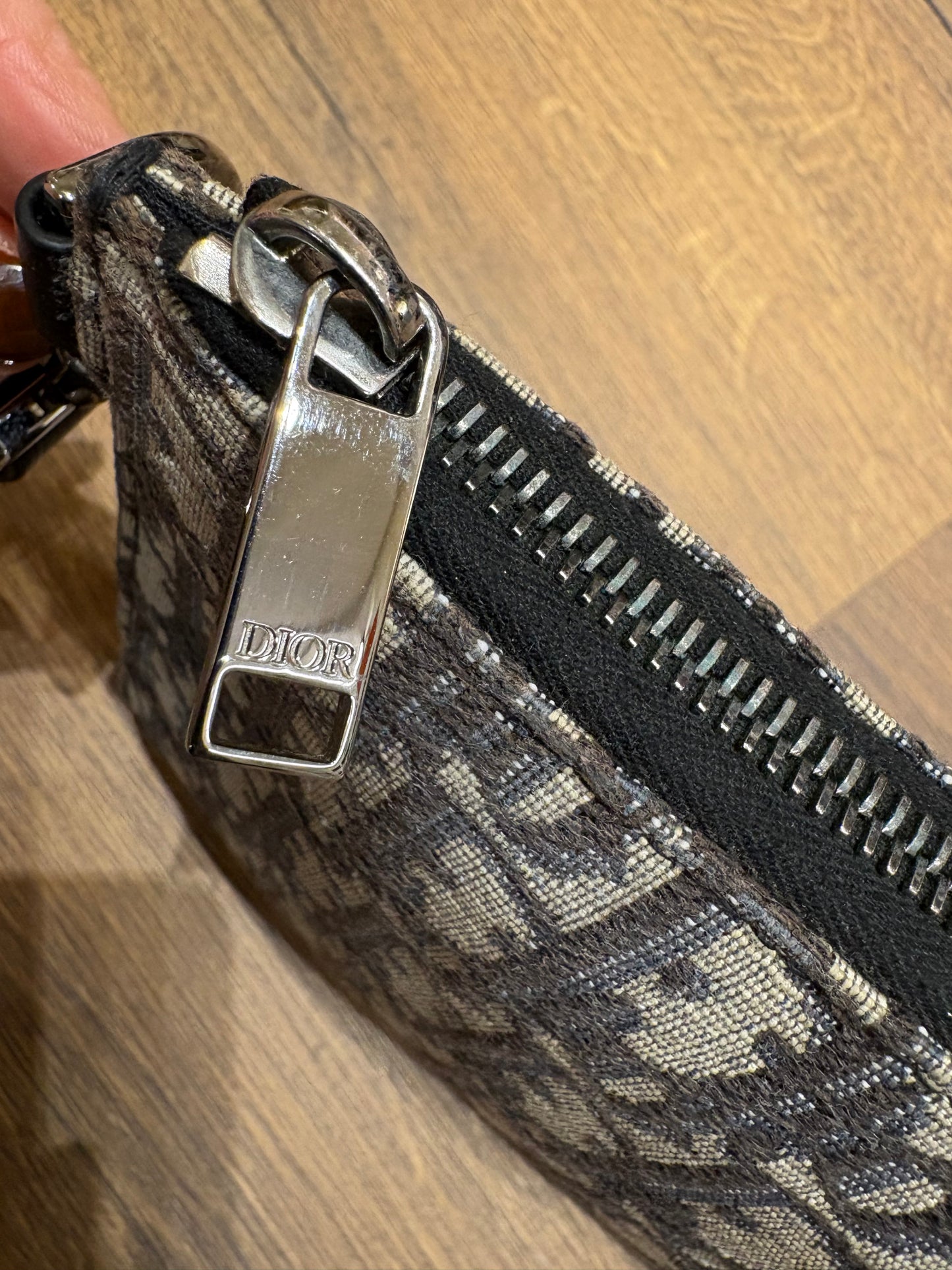 Pochette A5 Dior in Jacquard Dior Oblique Blu e Beige