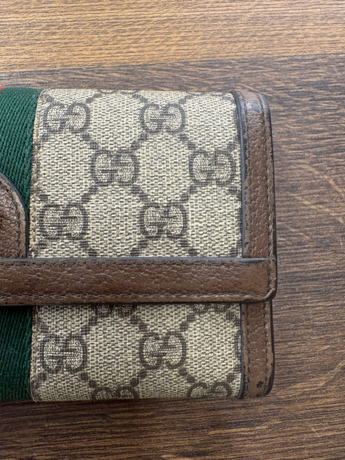 Portafoglio Continental Ophidia Gucci in Tessuto Canvas GG Supreme con Nastro Web