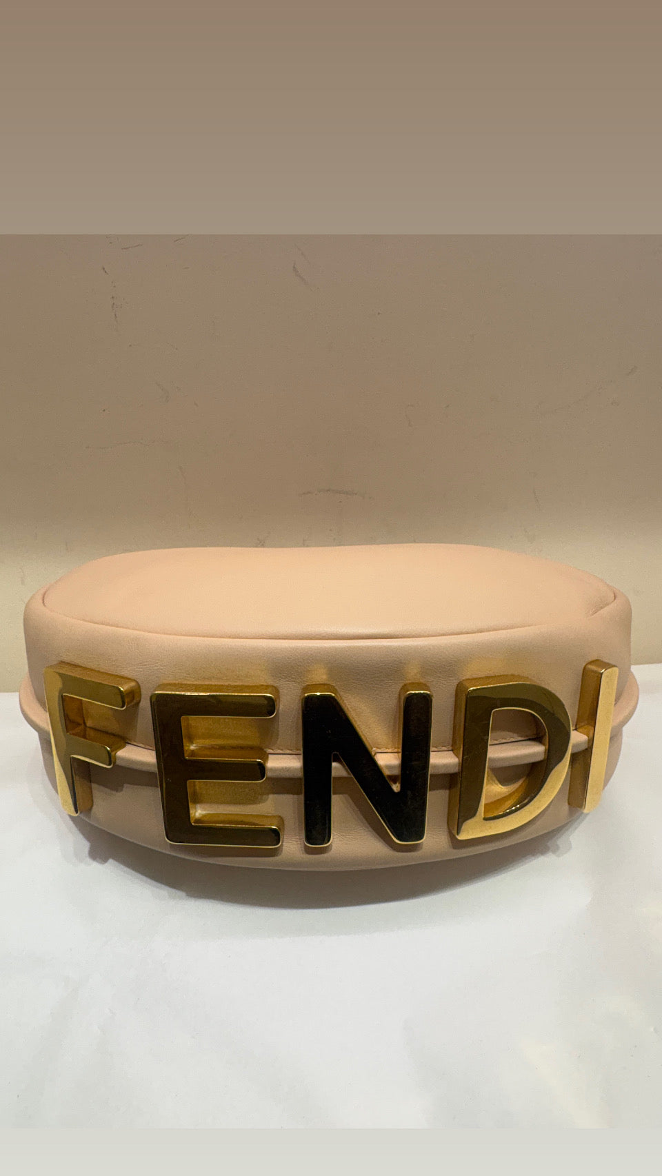 Fendigraphy piccola borsa Hobo in pelle rosa