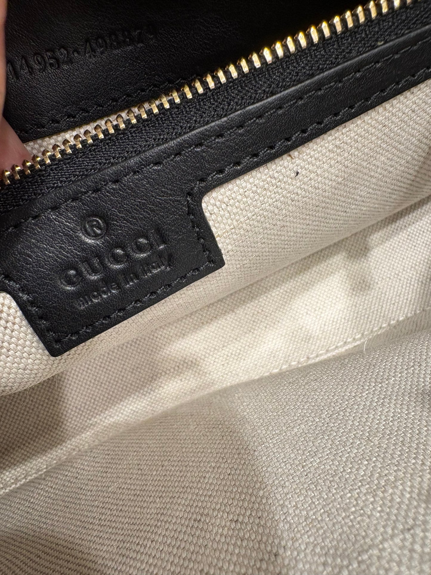 Gucci Blondie borsa in pelle verniciata nera nuova