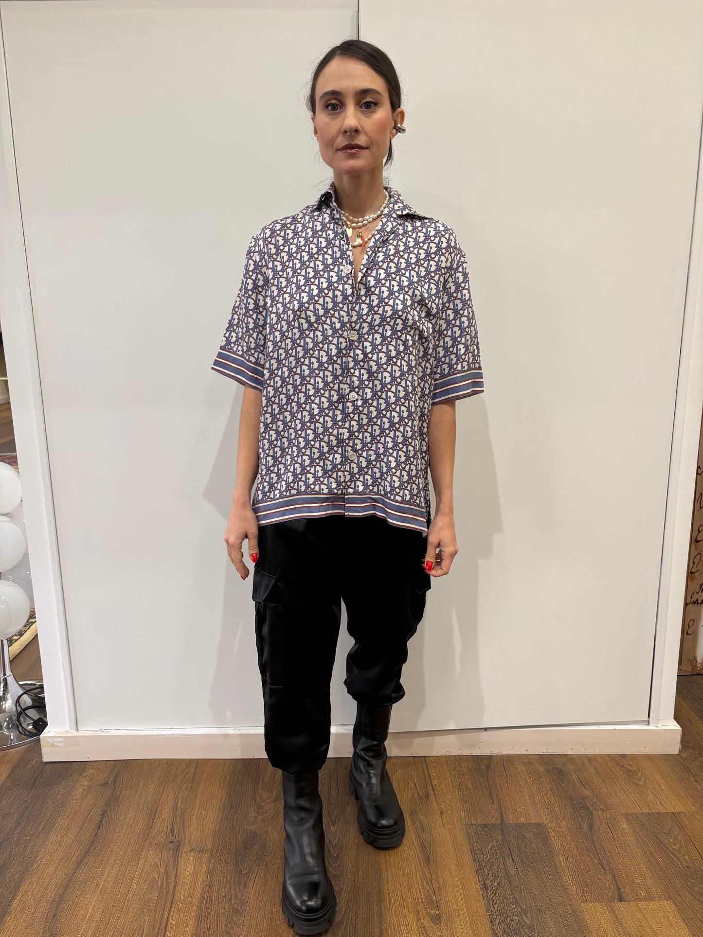 Dior camicia in seta Oblique uomo