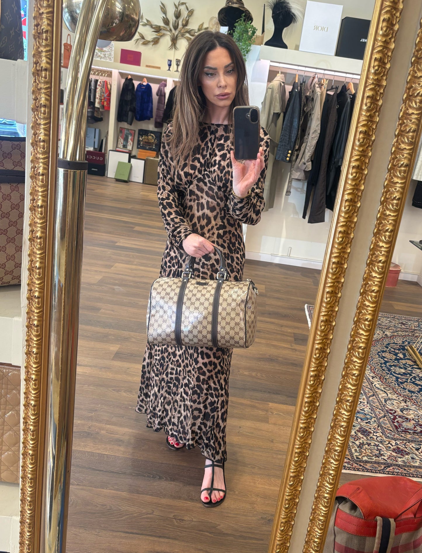 Gucci Bauletto Joy Boston Bag in Tela GG Crystal e Pelle