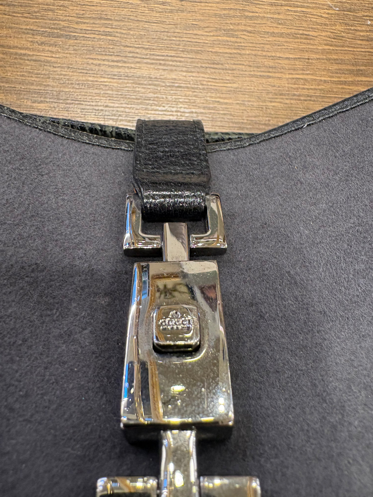 Gucci Jackie ( Tom Ford ) 1999 velluto antracite e pelle nera