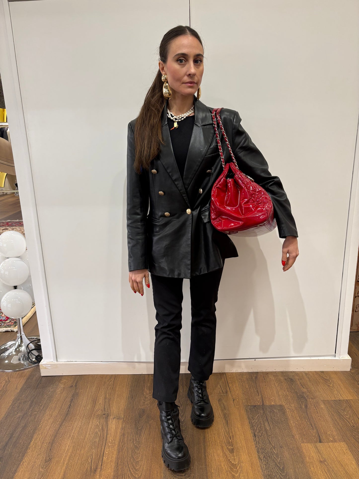 Chanel Mademoiselle in pelle verniciata rossa