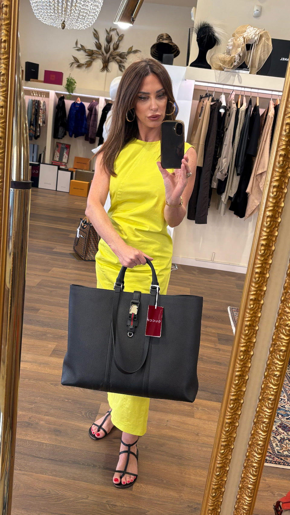 Borsa Tote Gucci Large con Dettaglio Web e Fibbia