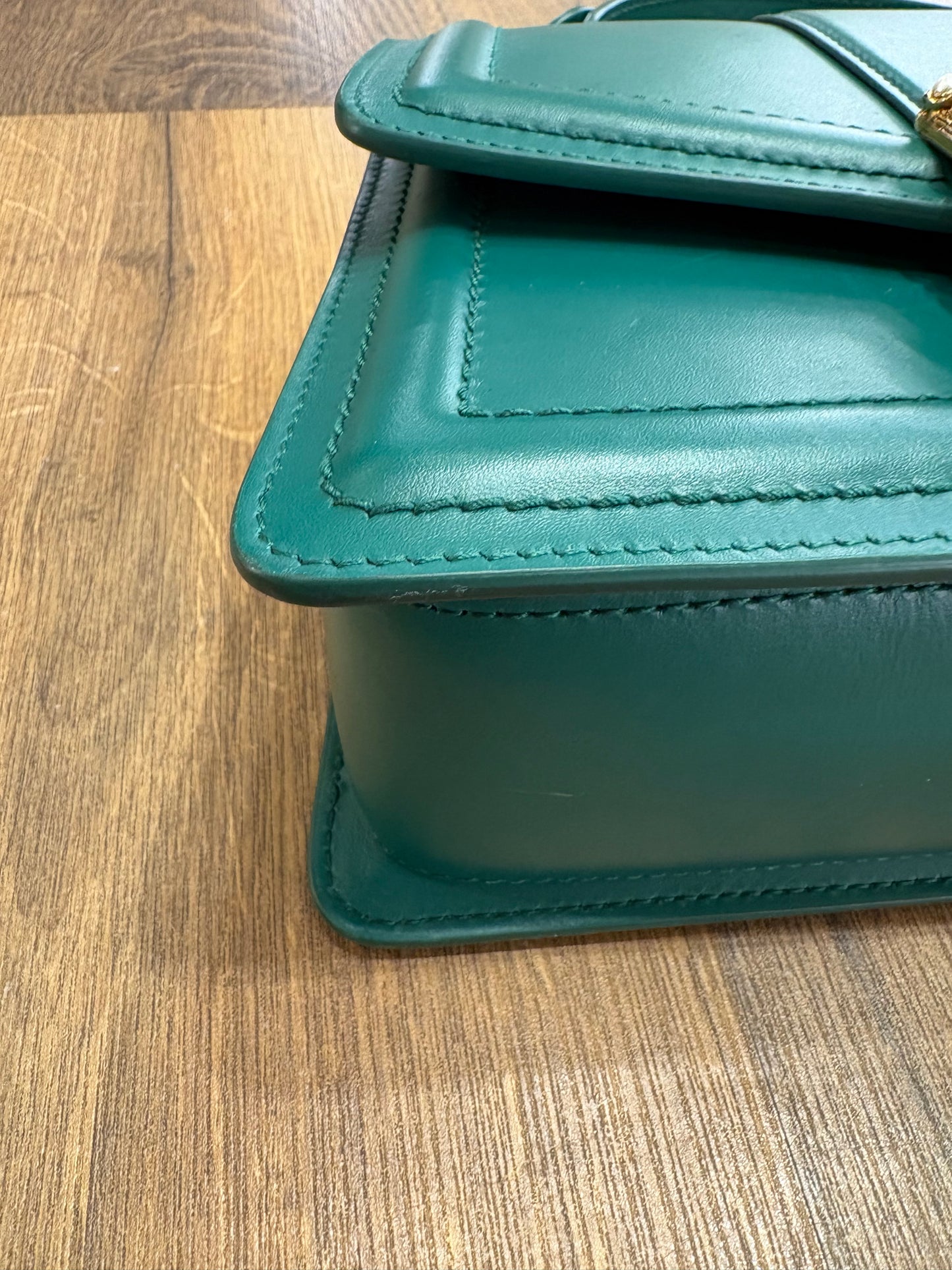 Dolce Gabbana borsa Amore small in vitello verde smeraldo